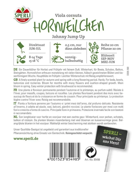Sperli Hornveilchen Johnny Jump Up - Blumensamen
