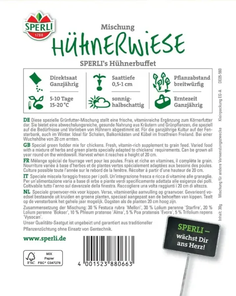 Sperli Hühnerwiese Hühnerbuffet - Blumensamen