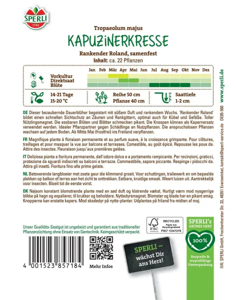 Sperli Kapuzinerkresse Rankender Roland - Blumensamen
