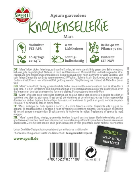 Sperli Knollensellerie Mars - Gemüsesamen
