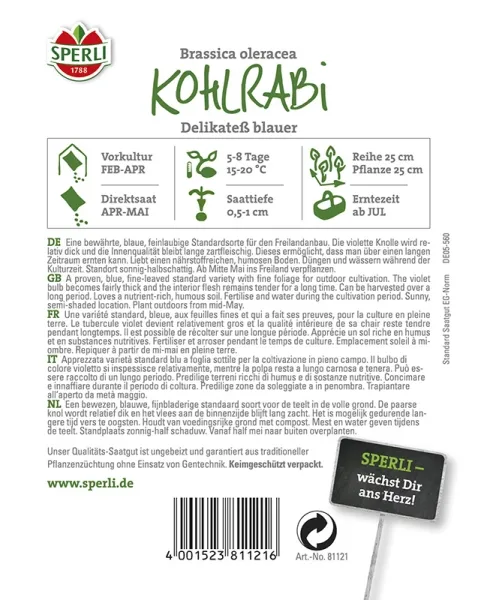 Sperli Kohlrabi Delikateß blauer - Gemüsesamen