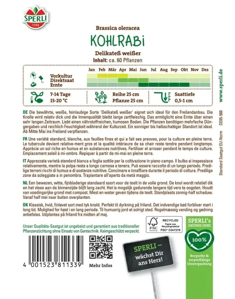 Sperli Kohlrabi Delikateß weißer - Gemüsesamen