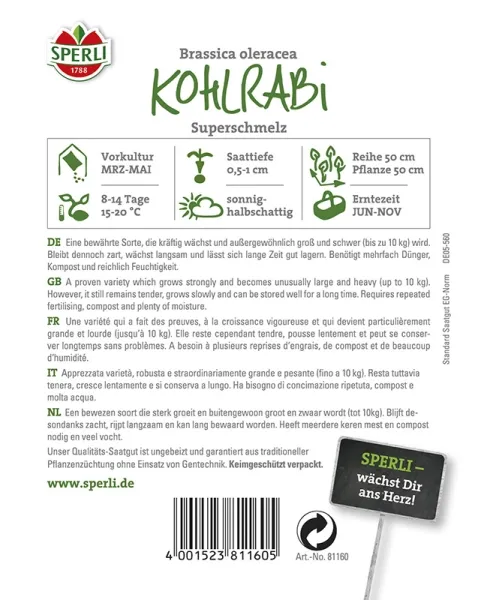 Sperli Kohlrabi Superschmelz - Gemüsesamen