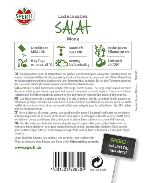 Sperli Kopfsalat Mona - Gemüsesamen