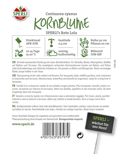 Sperli Kornblumen SPERLI´s Rote Lola - Blumensamen