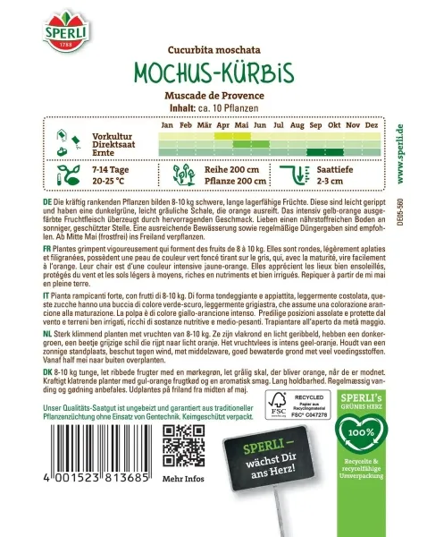 Sperli Kürbis Muscat de Provence - Gemüsesamen