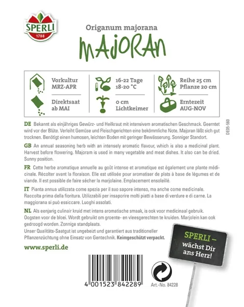 Sperli Majoran Esperanta - Kräutersamen