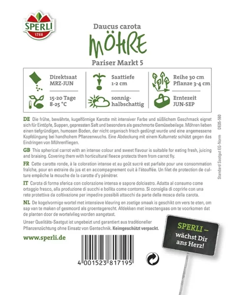 Sperli Möhren Pariser Markt 5 - Gemüsesamen