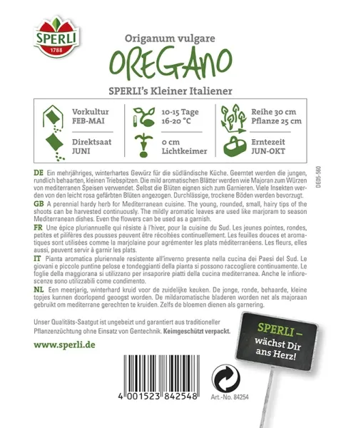 Sperli Oregano SPERLI´s Kleiner Italiener - Kräutersamen