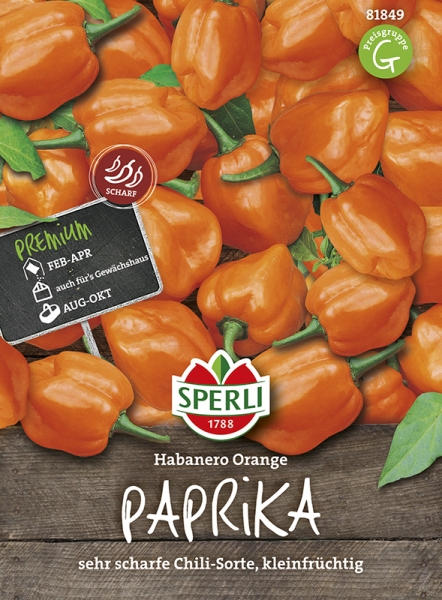 Sperli Paprika Habanero Orange - der Scharfe - Gemüsesamen
