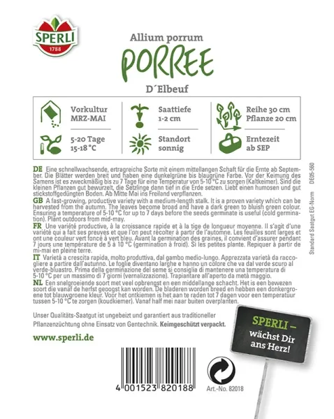 Sperli Porree / Herbstporree D´Elbeuf - Gemüsesamen