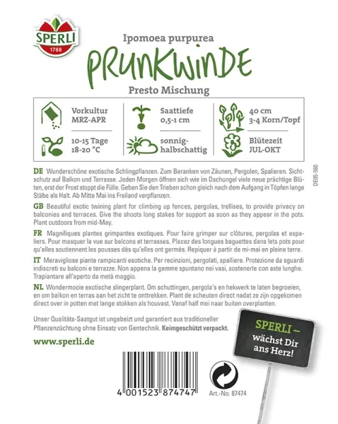 Sperli Prunkwinden Presto Mischung - Blumensamen