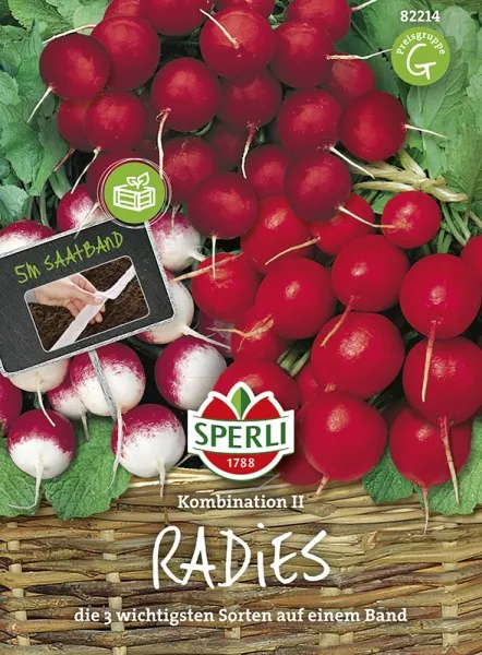 Sperli Radieschen Kombination II - Riesenbutter, Parat, Rundes Halbrot - Halbweiß - Gemüsesamen