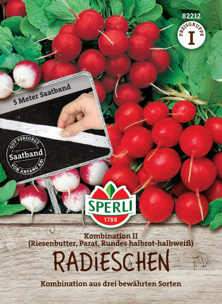 Sperli Radieschen Kombination II - Riesenbutter, Parat, Rundes Halbrot - Halbweiß - Gemüsesamen
