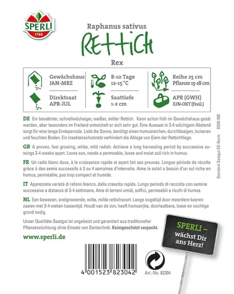 Sperli Rettich Rex - Gemüsesamen