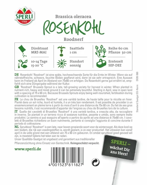Sperli Rosenkohl Roodnerf - Gemüsesamen