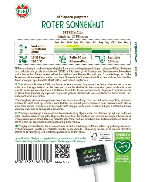 Sperli Roter Sonnenhut SPERLI´s Clio - Blumensamen