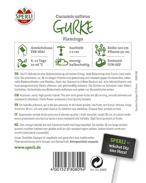 Sperli Salatgurken Flamingo F1 - Gemüsesamen