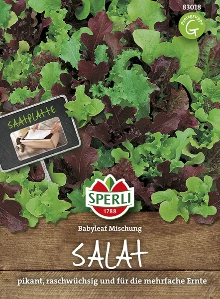 Sperli Schnittsalat Mini-Salatmischung Babyleaf - Saatplatte - Gemüsesamen