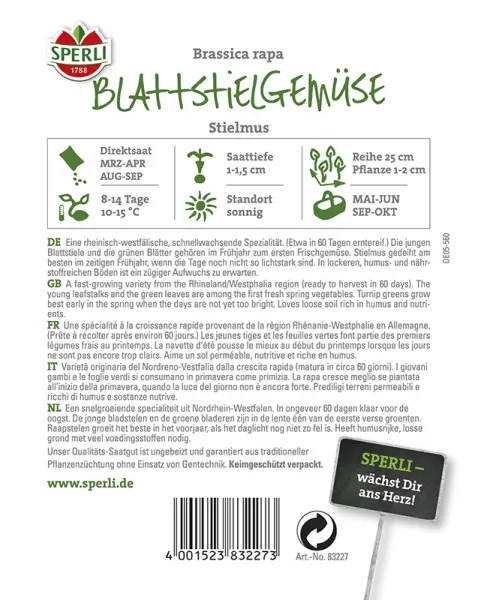 Sperli Stielmus Rübstiel - Gemüsesamen