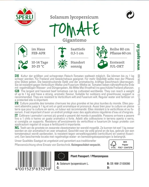 Sperli Tomaten Gigantomo - Gemüsesamen