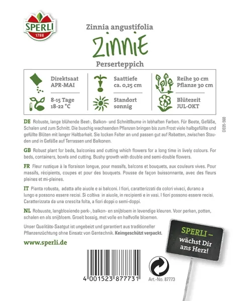 Sperli Zinnien Perserteppich Mischung - Blumensamen