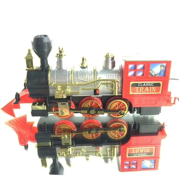 Spielzeug Eisenbahn Lok 2 Waggons & Schienenoval Licht & Geräusche - Kunststoff