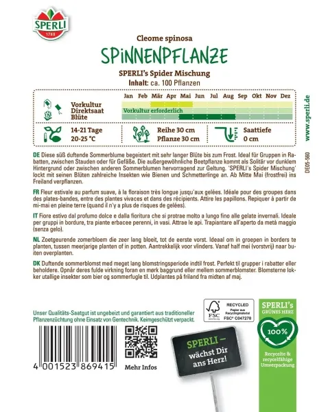 Spinnenpflanzen SPERLIs Spider Mischung - Blumensamen