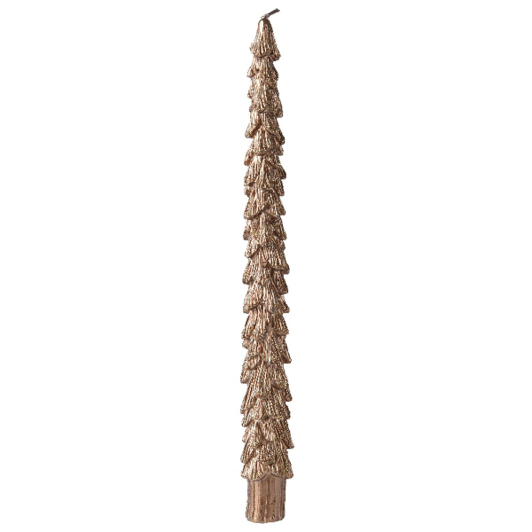 Spitzkerzen Tannenbaum Braun mit Glitter Ø 2,1 cm Höhe 25 cm -  2 Stück