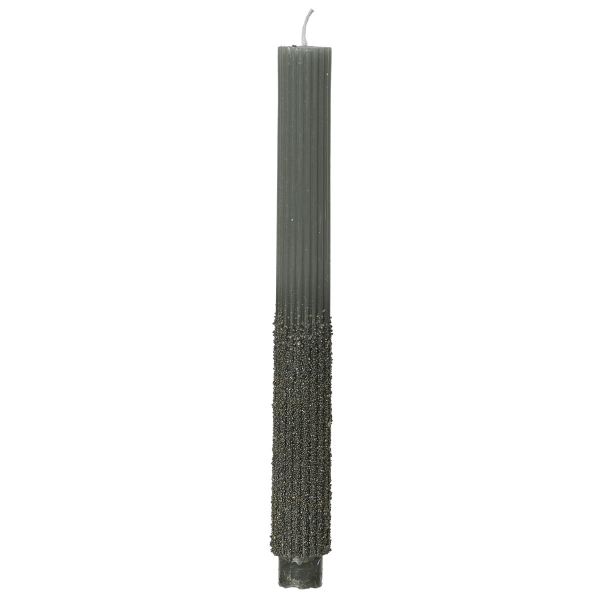 Stabkerzen Grau mit Glitter Ø 2,8 cm Höhe 26,5 cm - 2 Stück