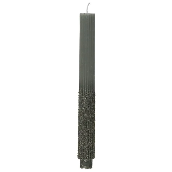 Stabkerzen Grau mit Glitter Ø 2,8 cm Höhe 26,5 cm - 2 Stück