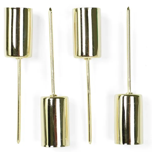 Stabkerzenhalter Goldfarben 2,3 x 11 cm aus Metall - 4er Set Stabkerzenhalter Goldfarben 2,3 x 11 cm aus Metall - 4er Set