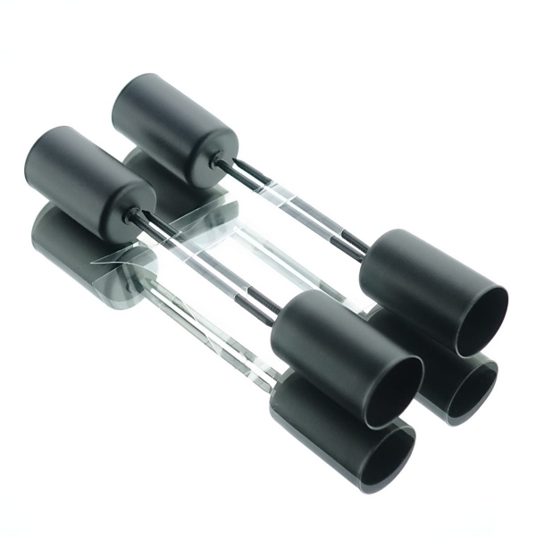 Stabkerzenhalter Schwarz 2,3 x 11 cm aus Metall - 4er Set