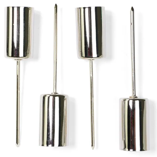 Stabkerzenhalter Silberfarben 2,3 x 11 cm aus Metall - 4er Set Stabkerzenhalter Silberfarben 2,3 x 11 cm aus Metall - 4er Set