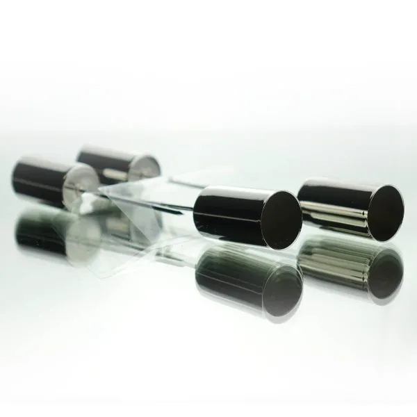 Stabkerzenhalter Silberfarben 2,3 x 11 cm aus Metall - 4er Set