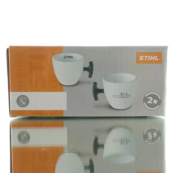 STIHL® Espressotasse Weiß mit schwarzem Griff 2er Set - 0421 600 0078