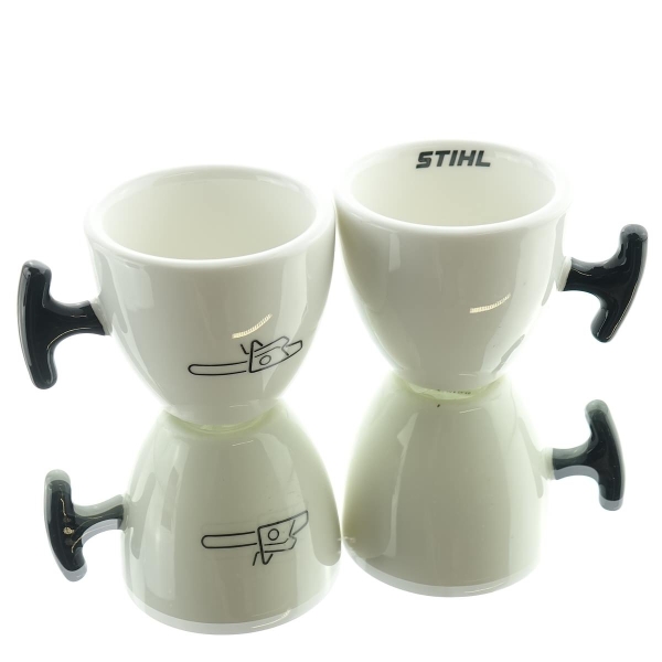 STIHL® Espressotasse Weiß mit schwarzem Griff 2er Set - 0421 600 0078