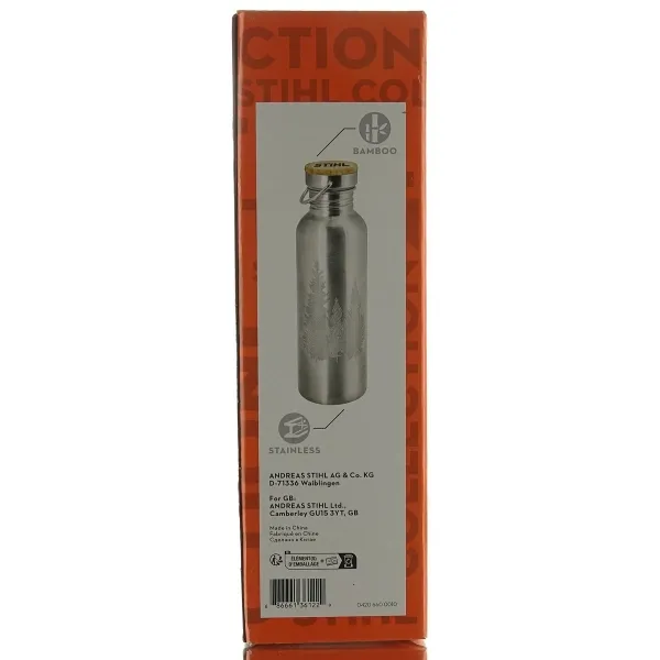 STIHL Trinkflasche Silberfarben aus Metall 0,75 Liter - 04206600010