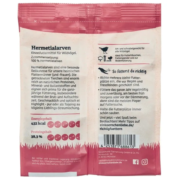 Stroetmann Elles Hermetialarve 125 g - Wildvogelfutter