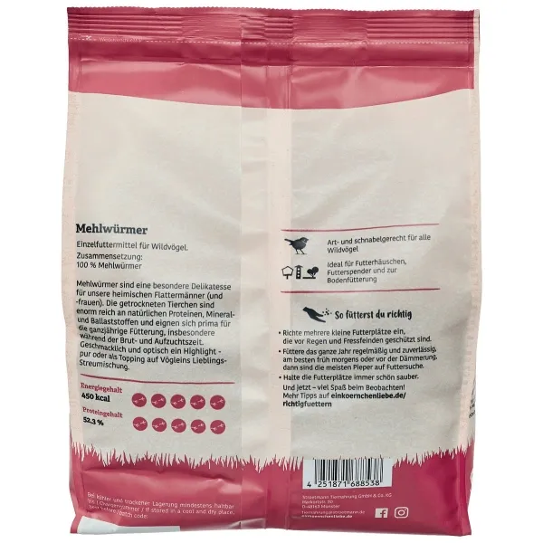 Stroetmann Elles Mehlwürmer 500 g - Wildvogelfutter