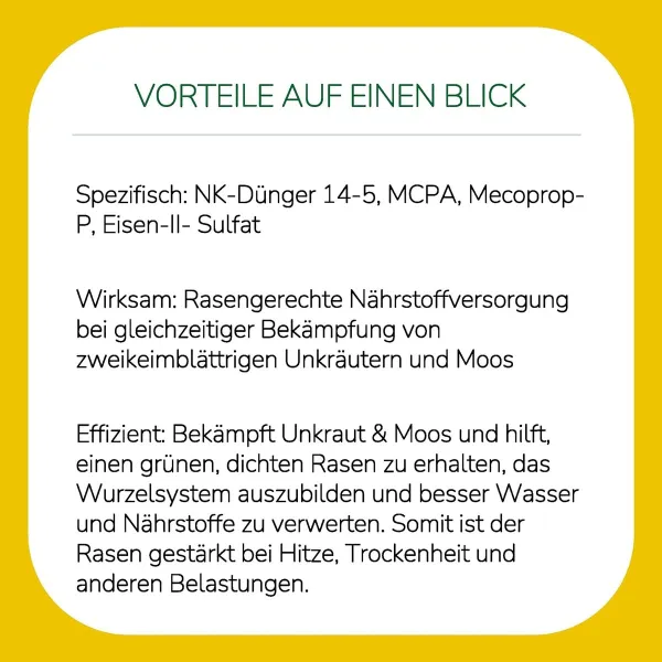 SUBSTRAL® 3in1 Komplettrasendünger gegen Unkraut & Moos für 400 m² - 14 kg