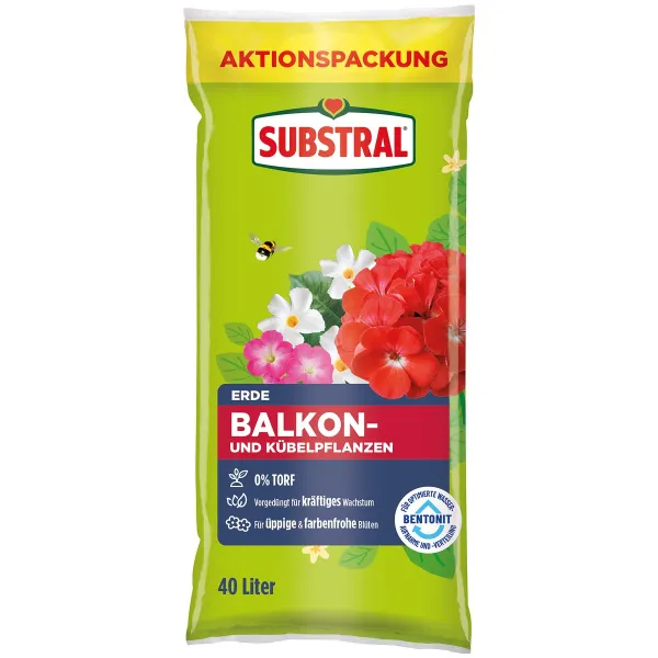 SUBSTRAL® Balkon- und Kübelpflanzenerde torffrei - 40 Liter SUBSTRAL® Balkon- und Kübelpflanzenerde torffrei - 40 Liter