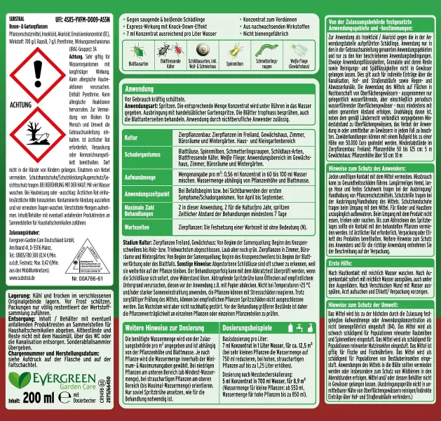 SUBSTRAL® CAREO® Rosen & Gartenpflanzen Schädlingsfrei EXPRESS Konzentrat - 200 ml