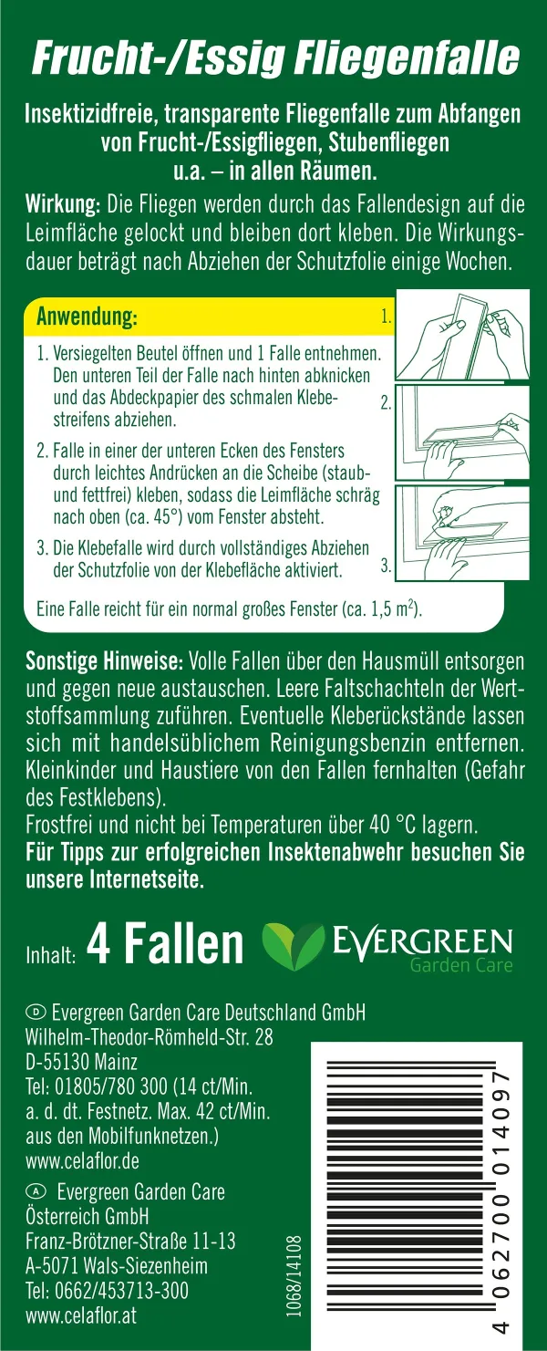 SUBSTRAL® CELAFLOR® Frucht- / Essig-Fliegenfalle - 4 Fallen