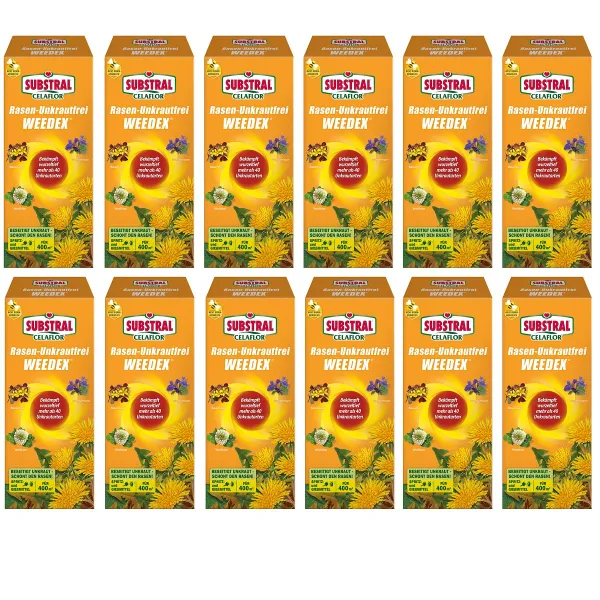 SUBSTRAL® CELAFLOR® Rasen-Unkrautfrei WEEDEX für bis zu 400 m² - 400 ml x 12