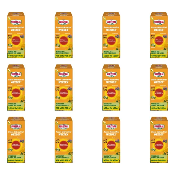 SUBSTRAL® CELAFLOR® Rasen-Unkrautfrei WEEDEX für bis zu 400 m² - 400 ml x 12