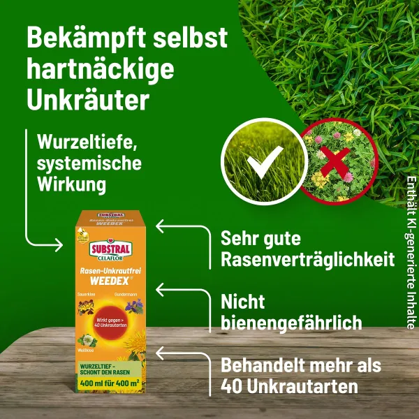 SUBSTRAL® CELAFLOR® Rasen-Unkrautfrei WEEDEX für bis zu 400 m² - 400 ml x 2