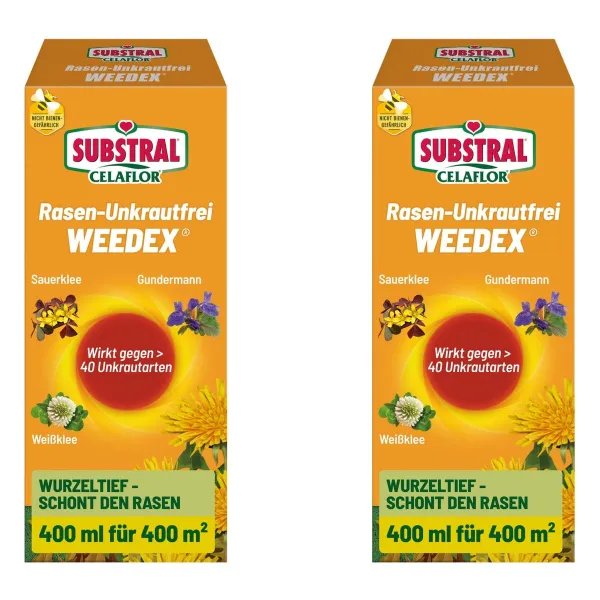 SUBSTRAL® CELAFLOR® Rasen-Unkrautfrei WEEDEX für bis zu 400 m² - 400 ml x 2