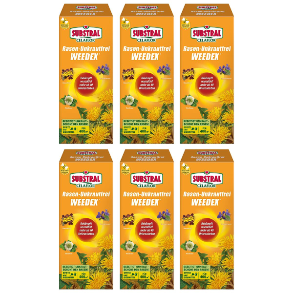 SUBSTRAL® CELAFLOR® Rasen-Unkrautfrei WEEDEX für bis zu 400 m² - 400 ml x  6