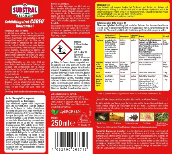 SUBSTRAL® CELAFLOR® Schädlingsfrei CAREO® Zierpflanzen & Gemüse Konzentrat - 250 ml